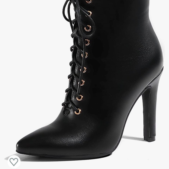 NWT 🆕 Black ⚫️ pointed heeled zip up boots for women size 7 - Picture 7 of 10